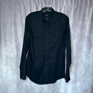 Zara Men Black Button Down Shirt